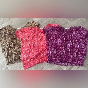 Faded Glory Purple Patterned Blouse